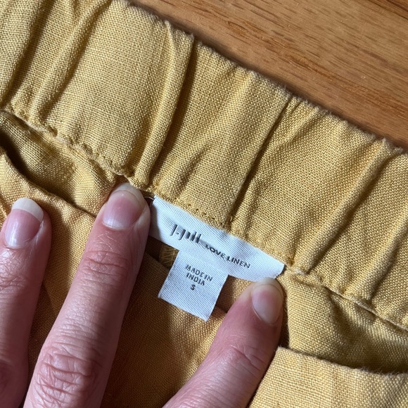 J. Jill Cropped 100% Linen Pants in Gold - Picture 3 of 8
